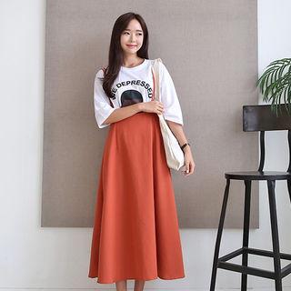 Suspenders A-line Maxi Skirt