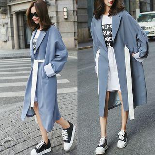 Waist-tied Lapel Trench Coat