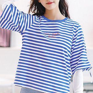 Color-block Strip Loose-fit Top