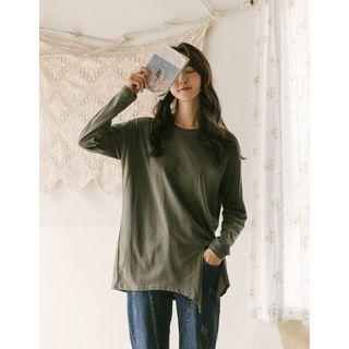 Tie-front Plain T-shirt