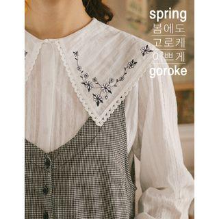 Floral Embroidered Blouse Ivory - One Size