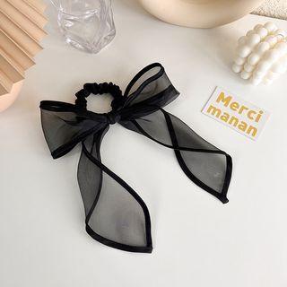 Mesh Bow Hair Tie Black - One Size