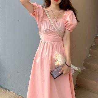 Puff-sleeve Lace-up Top / Puff-sleeve Lace-up Dress