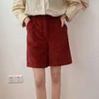 Corduroy Shorts Red - One Size