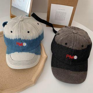 Embroidered Daisy Denim Baseball Cap