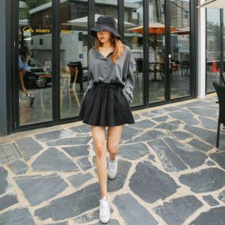 Drawcord-waist Skort