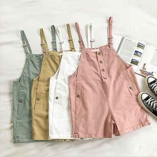 Plain Roll-up Strap Denim Shorts
