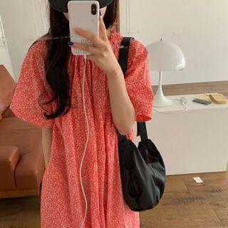 Floral Drawstring Losses-fit Dress