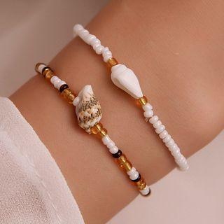 Set Of 2: Bead Bracelet 7155 - 01 - As Shown In Figure - One Size