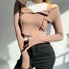 Mock Two Piece Off Shoulder Crop Top