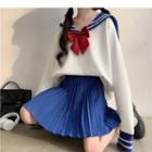 Sailor Collar Sweatshirt / Bow Tie / Set