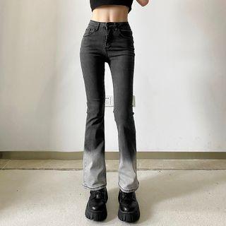 Low Waist Ombre Bootcut Jeans