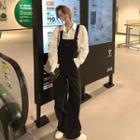 Shirt / Wide Leg Denim Dungaree / Set