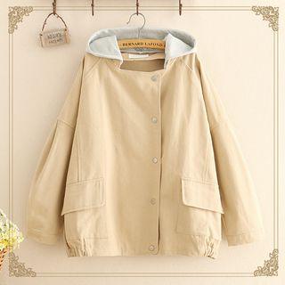 Snap-button Hooded Jacket