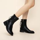 Low-heel Lace-up Back Short Boots