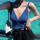 Spaghetti-strap Knit Crop Top