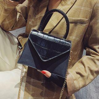 Two-tone Satchel With Chain