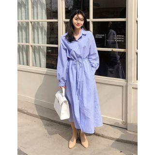 Dali Hotel Striped Maxi Shirtdress