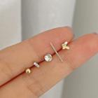 Set Of 5: Rhinestone / Alloy Earring (various Designs) Set Of 5 - Gold - One Size