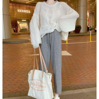 Plain Sweater / Crop Harem Pants