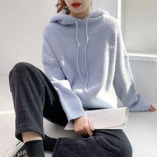 Lettering Print Hooded Sweater