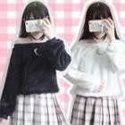Off Shoulder Fleece Sweater