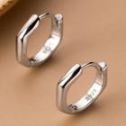Geometric Sterling Silver Hoop Earring 1 Pair - S925silver Ear Buckle - One Size