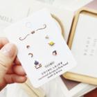 Set: Alloy Cartoon Stud Earring (assorted Designs) 1 Pair - As Shown In Figure - One Size