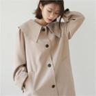 Collar-detail Slit-sleeve Trench Coat With Sash