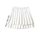 Layered Pleated Mini A-line Skirt