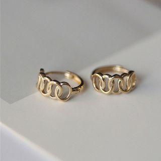 Interlocking Circle Hoop Earring 1 Pair - Gold - One Size