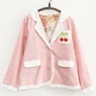 Cherry Embroidered Buttoned Jacket