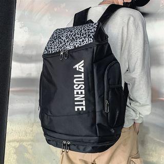 Print Panel Lettering Zip Backpack