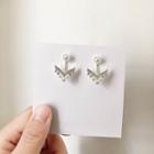 Rhinestone Beaded Ear Stud S925 Sterling Silver Pin - Gold Plating - One Size