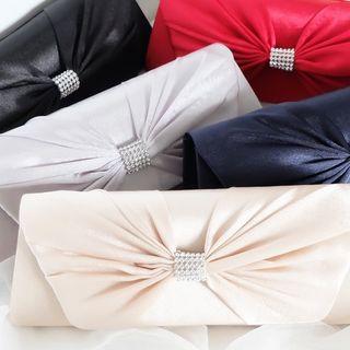 Rhinestone Bow Accent Clutch