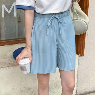 Ribbed Chiffon Shorts