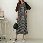 Raglan Stripe Maxi T-shirt Dress