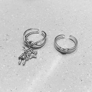 Layered Open Ring / Charm Open Ring / Set