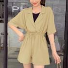 Short-sleeve Shirt Wide Leg Playsuit