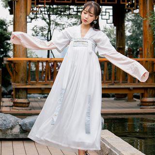 Embroidered Hanfu Top / Jacket / Strapless Maxi Dress / Set