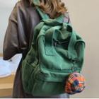 Set: Lightweight Plain Backpack + Bag Charm