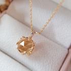 Faux Crystal Pendant Sterling Silver Necklace Gold - One Size