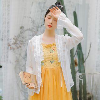 Ruffle Trim Long-sleeve Light Jacket