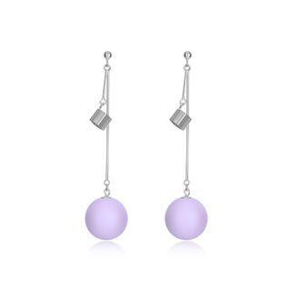 925 Sterling Silver Simple Geometric Round Tassel Earrings Silver - One Size