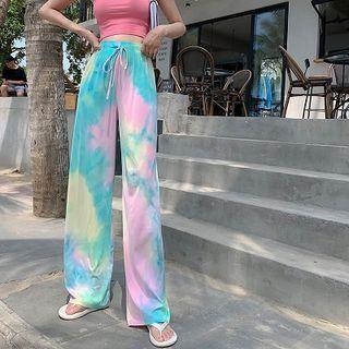 Tie-dyed High-waist Pants