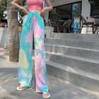 Tie-dyed High-waist Pants