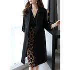 Open-front Tab-sleeve Trench Coat With Sash
