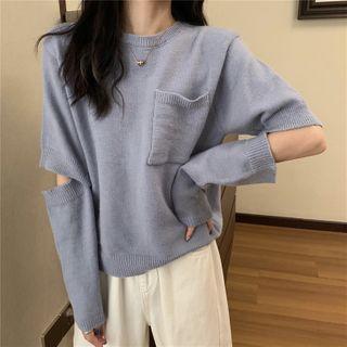 Elbow-cutout Sweater