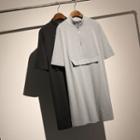 Short-sleeve Half-zip T-shirt Dress