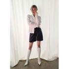 Zip-fly Coated Wide Shorts